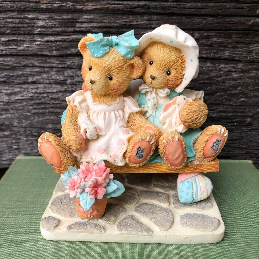 Cherished Teddies Tracie & Nicole “Side by Side with Friends” 90s bear figurine